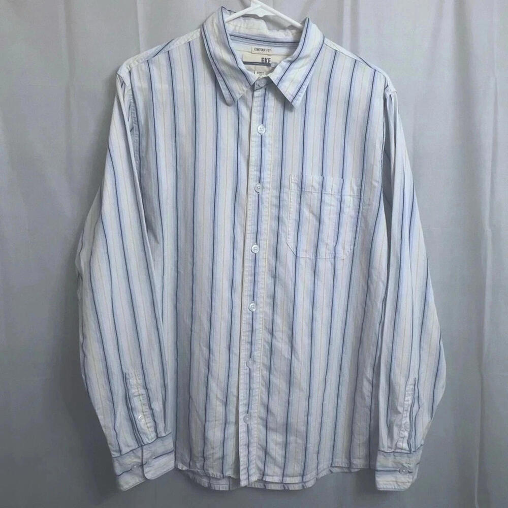 Buckle BKE Contour Fit Button Up Shirt Men's Medium M Multicolor Striped